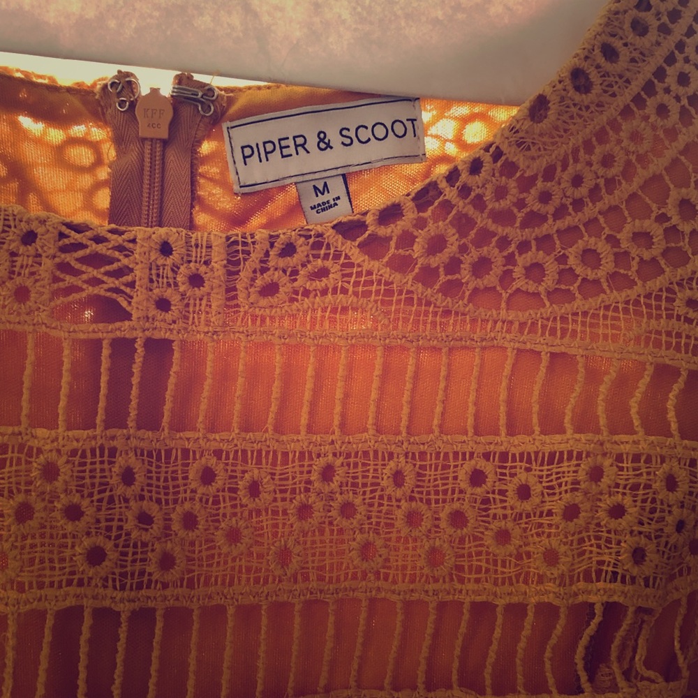 Gorgeous Piper & Scoot Mustard Lace Dress Sz M